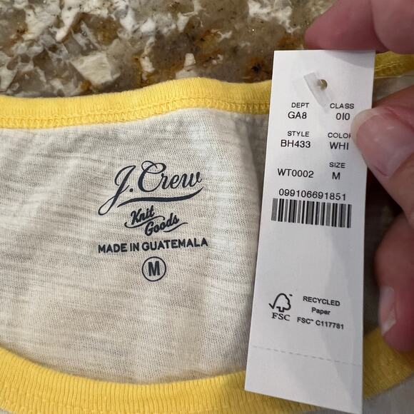 NWT J. Crew White/Ivory W/"All of the Vibes" Graphic T-Shirt - Picture 5 of 8